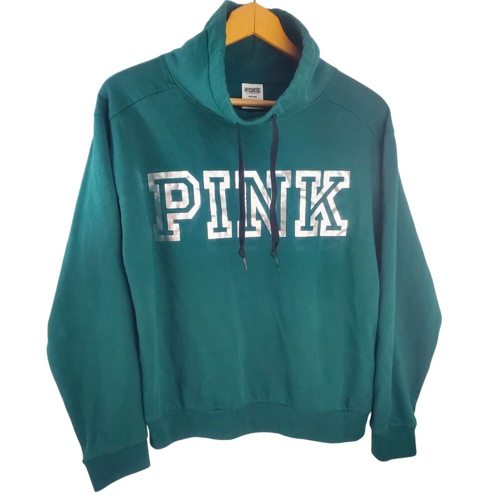 Victorias Secret Size M Pink Teal Sweater Longsleeve Pullover Sweatshirt Medium
